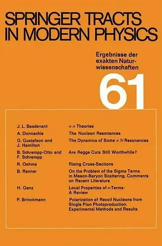 Springer Tracts in Modern Physics cover