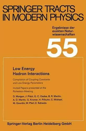 Low Energy Hadron Interactions cover