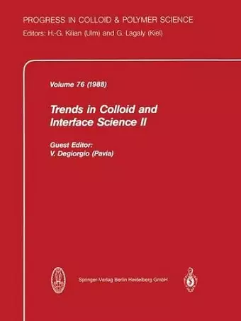 Trends in Colloid and Interface Science II cover