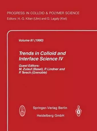 Trends in Colloid and Interface Science IV cover