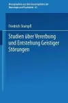 Studien Über Vererbung Und Entstehung Geistiger Störungen cover