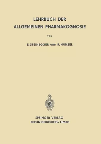 Lehrbuch der Allgemeinen Pharmakognosie cover