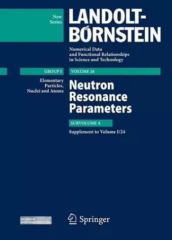 Neutron Resonance Parameters cover