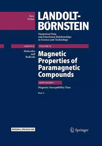 Magnetic Properties of Paramagnetic Compounds cover