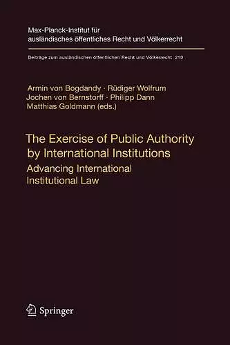 The Exercise of Public Authority by International Institutions cover