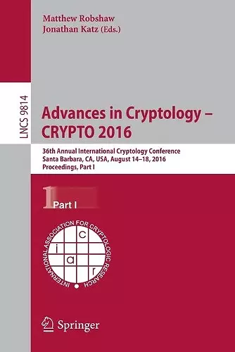 Advances in Cryptology – CRYPTO 2016 cover