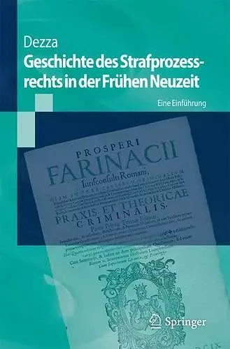 Geschichte des Strafprozessrechts in der Frühen Neuzeit cover