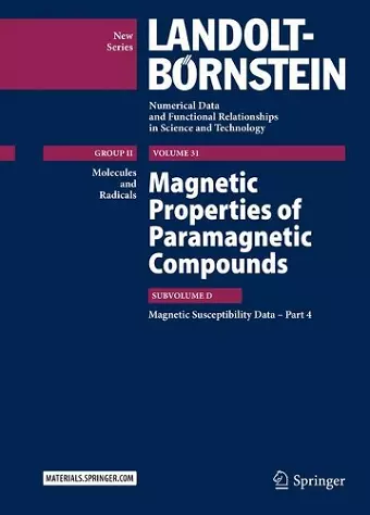 Magnetic Properties of Paramagnetic Compounds cover