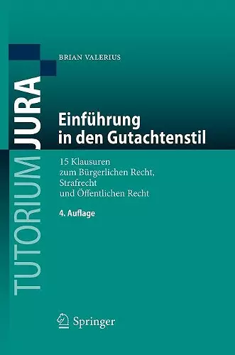 Einführung in Den Gutachtenstil cover