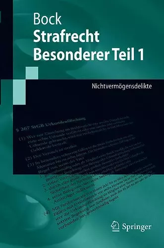 Strafrecht Besonderer Teil 1 cover