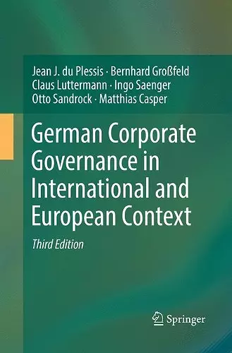 German Corporate Governance in International and European Context cover