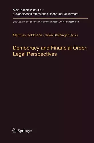 Democracy and Financial Order: Legal Perspectives cover