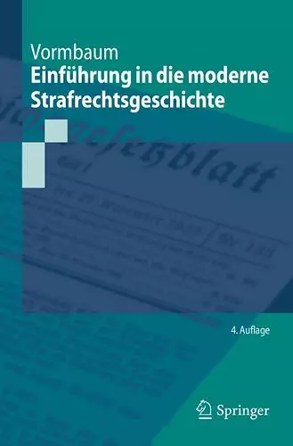 Einführung in die moderne Strafrechtsgeschichte cover