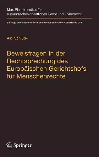 Beweisfragen in der Rechtsprechung des Europäischen Gerichtshofs für Menschenrechte cover