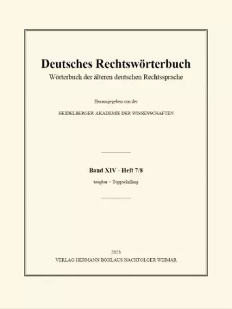 Deutsches Rechtswörterbuch cover