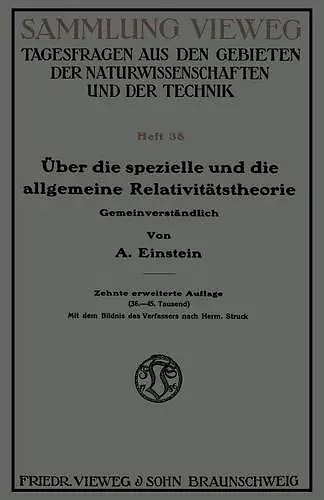 Über Die Spezielle Und Die Allgemeine Relativitätstheorie cover