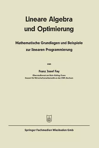 Lineare Algebra und lineare Optimierung cover