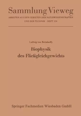 Biophysik des Fließgleichgewichts cover