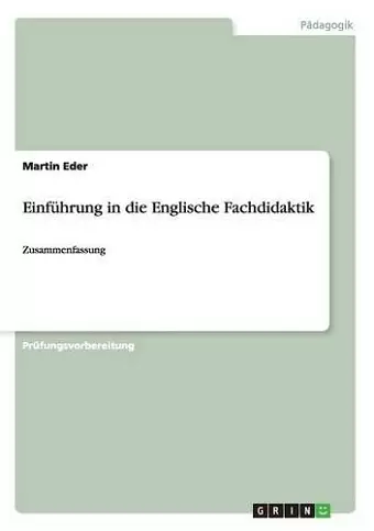 Einführung in die Englische Fachdidaktik cover