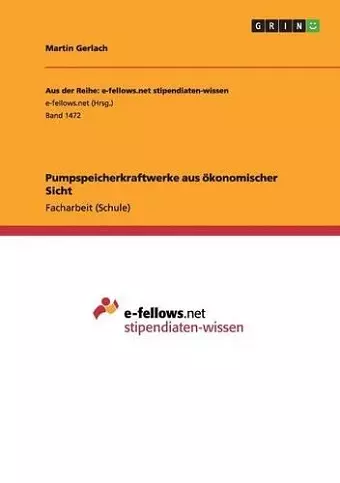 Pumpspeicherkraftwerke aus ökonomischer Sicht cover