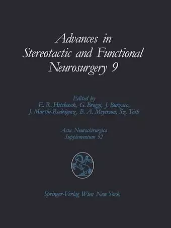 Advances in Stereotactic and Functional Neurosurgery 9 cover