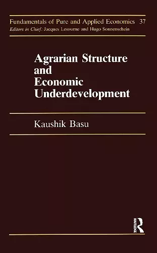 Agrarian Structure And Economi cover