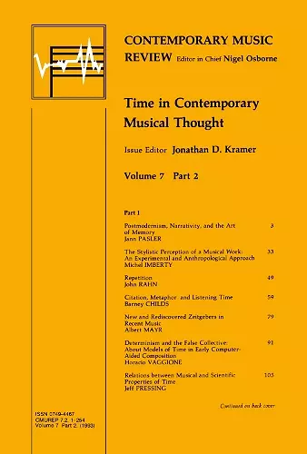 Time in Contemporary Musical Thought cover