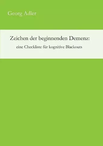 Zeichen der beginnenden Demenz cover