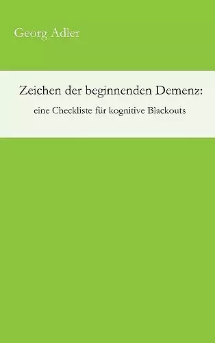 Zeichen der beginnenden Demenz cover