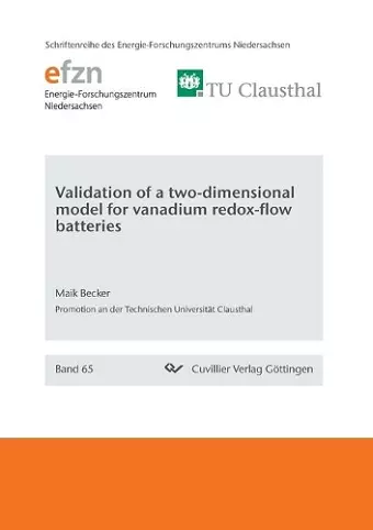 Validation of a two-dimensional model for vanadium redox-flow batteries cover