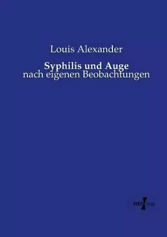 Syphilis und Auge cover