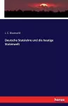 Deutsche Statslehre und die heutige Statenwelt cover