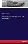 Forschungen zur deutschen Landes und Volkskunde cover