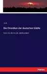 Die Chroniken der deutschen Städte cover