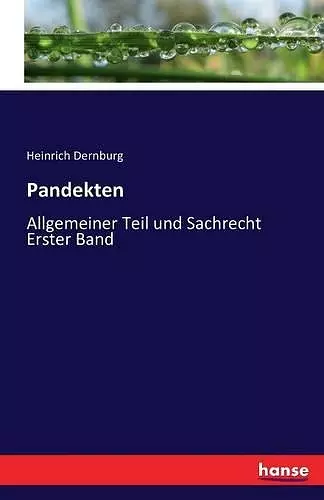 Pandekten cover