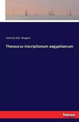 Thesaurus inscriptionum aegyptiaerum cover