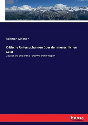 Kritische Untersuchungen über den menschlichen Geist cover