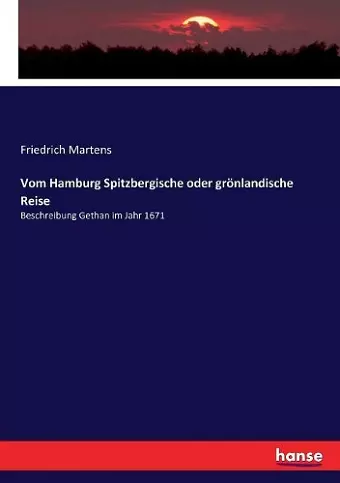 Vom Hamburg Spitzbergische oder grönlandische Reise cover