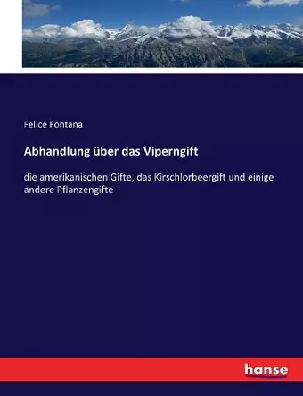 Abhandlung über das Viperngift cover