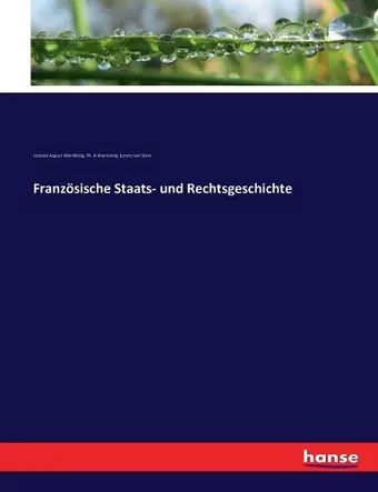 Französische Staats- und Rechtsgeschichte cover