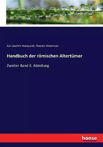 Handbuch der römischen Altertümer cover