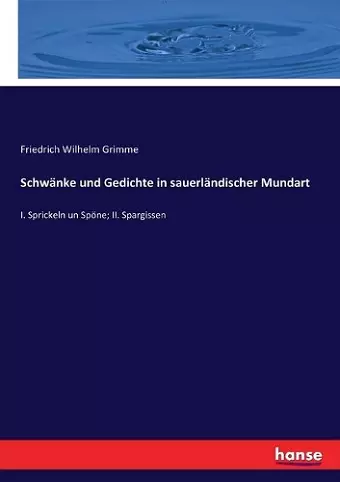 Schwänke und Gedichte in sauerländischer Mundart cover