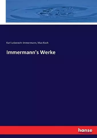 Immermann's Werke cover