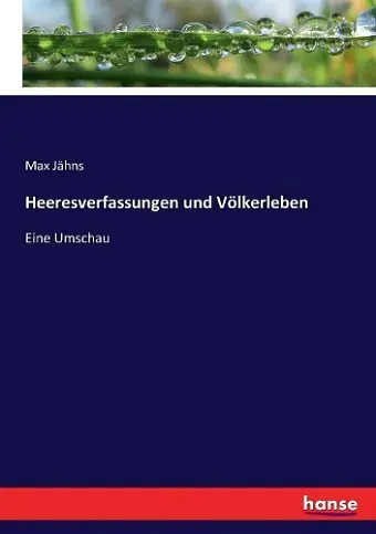Heeresverfassungen und Völkerleben cover