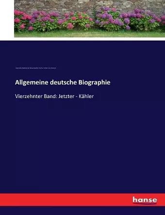 Allgemeine deutsche Biographie cover