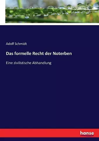 Das formelle Recht der Noterben cover