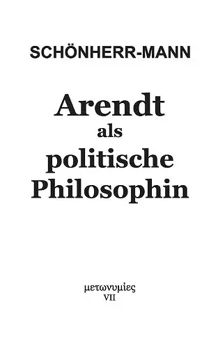 Arendt als politische Philosophin cover