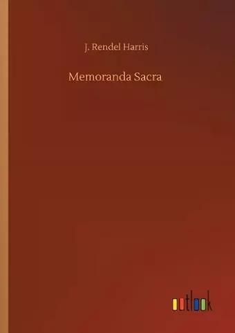 Memoranda Sacra cover