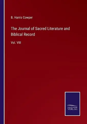 The Journal of Sacred Literature and Biblical Record cover