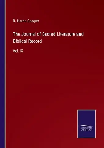 The Journal of Sacred Literature and Biblical Record cover